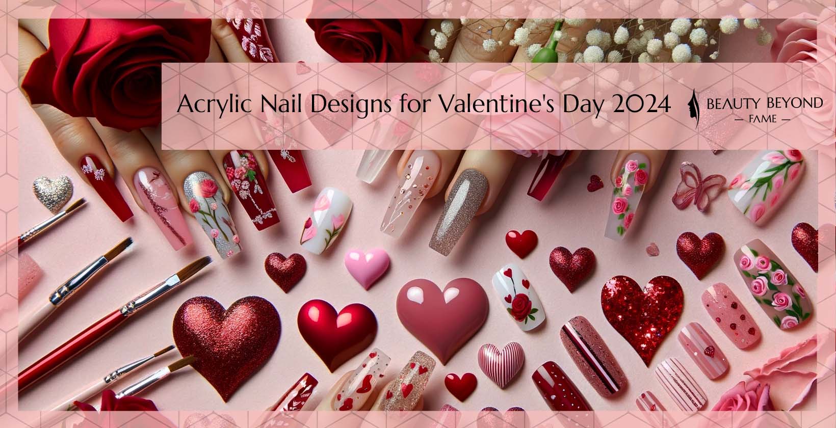 Trending Fake Nails Design for Valentines Day