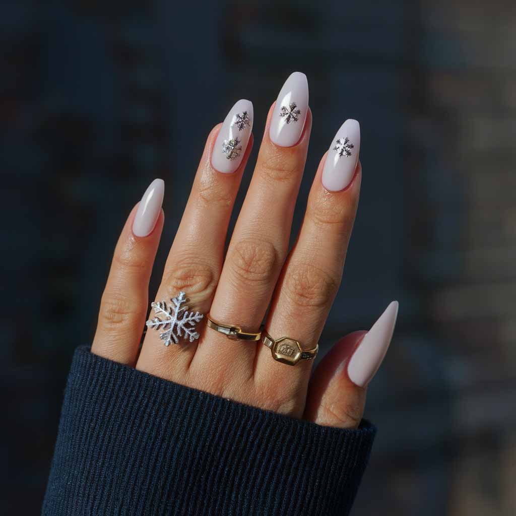 3D Snowflake Nails