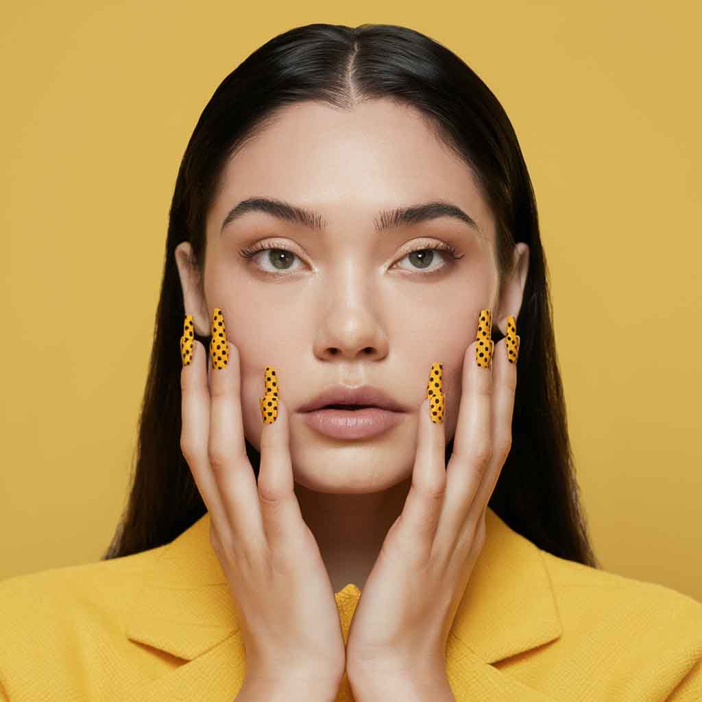 Beehive Accent Nail yellow look