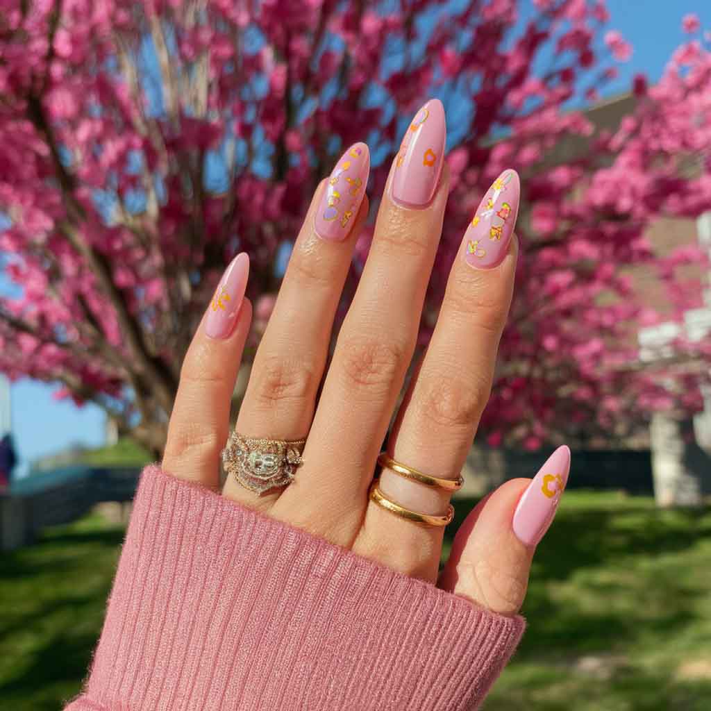 Cherry Blossom Nails for summer