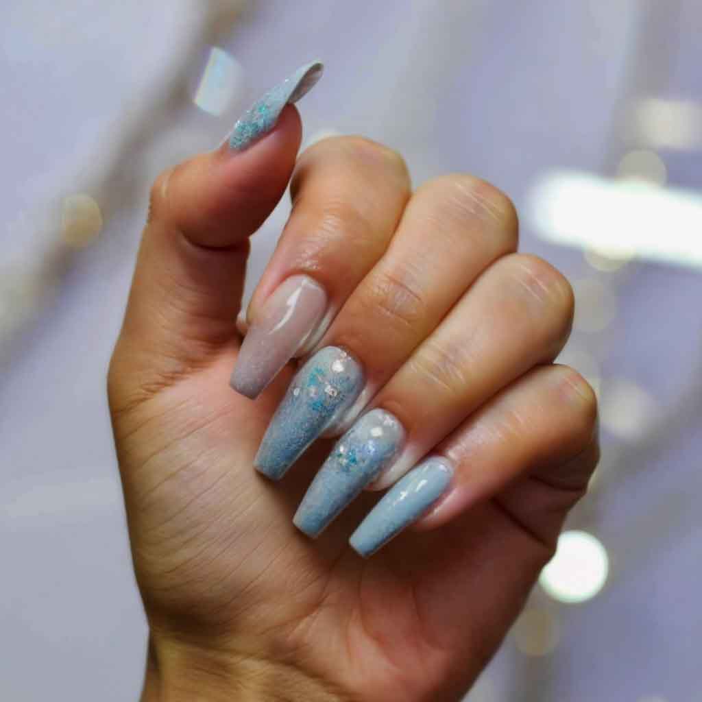 Frosty French Tips Nails