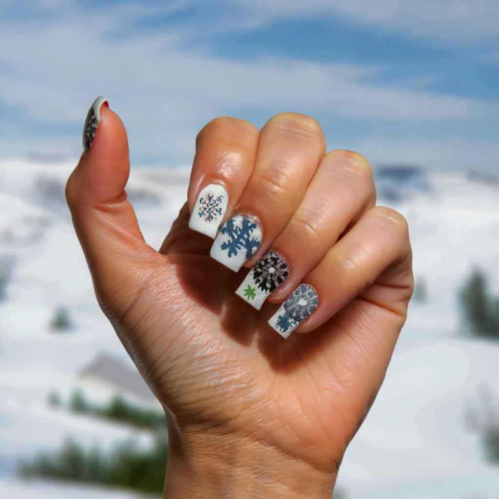 Snowflake Nails for winter