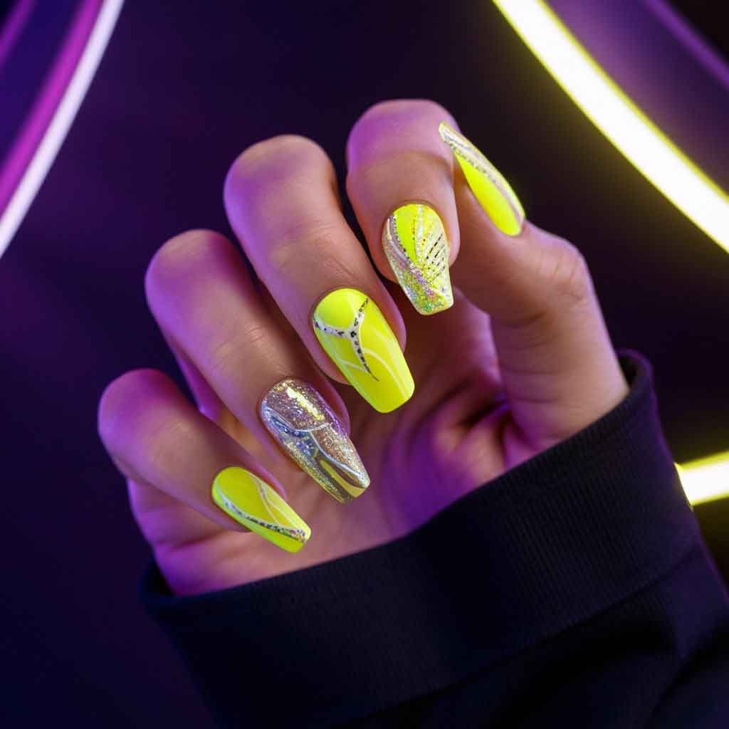 Yellow Neon Nails