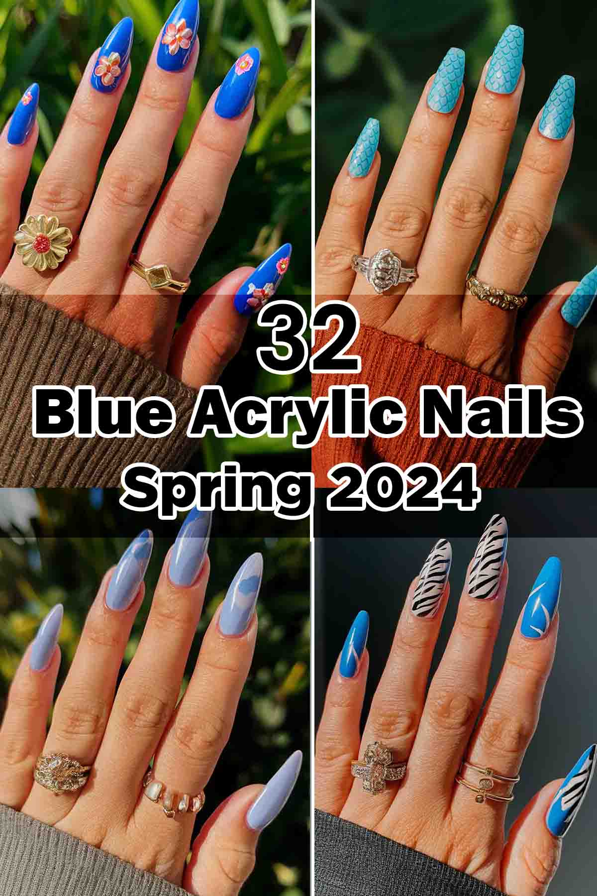 Blue Spring Acrylic Nail Designs inspirations and ideas