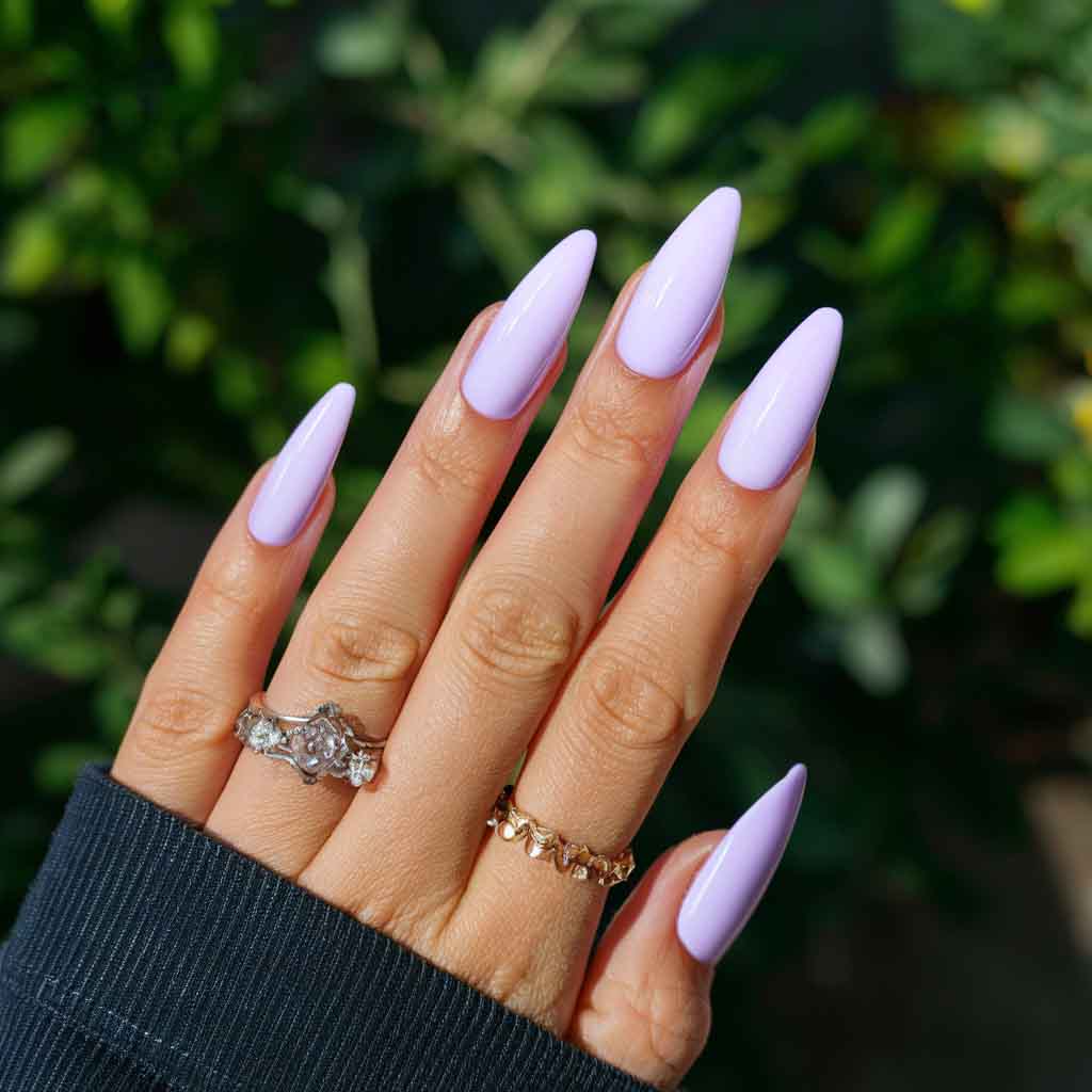 Bright Purple Dip Nails