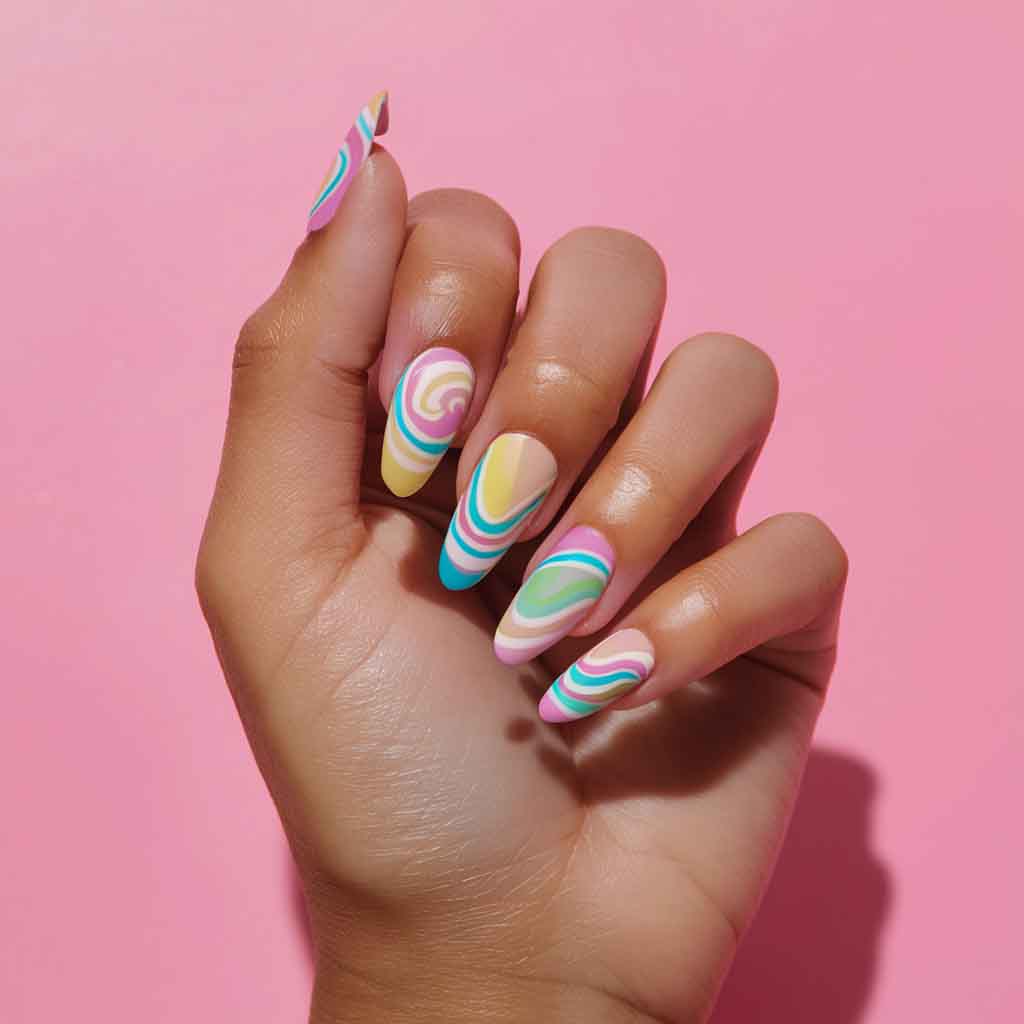 Candy Swirls Nails