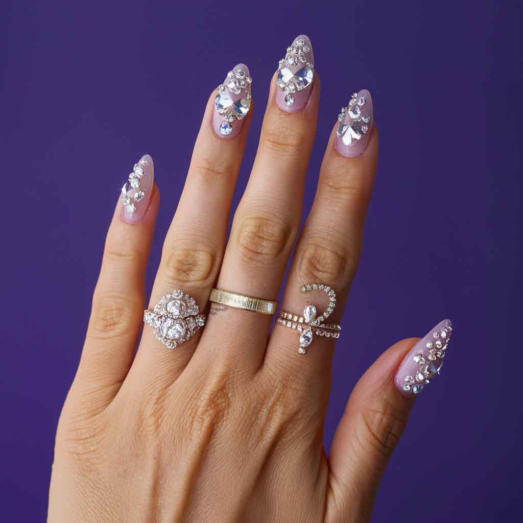 Crystal Embellishments Nails
