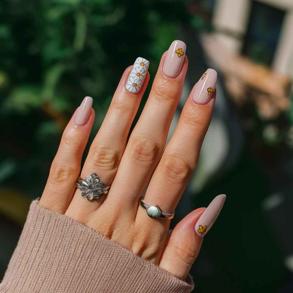 Floral Accents nails