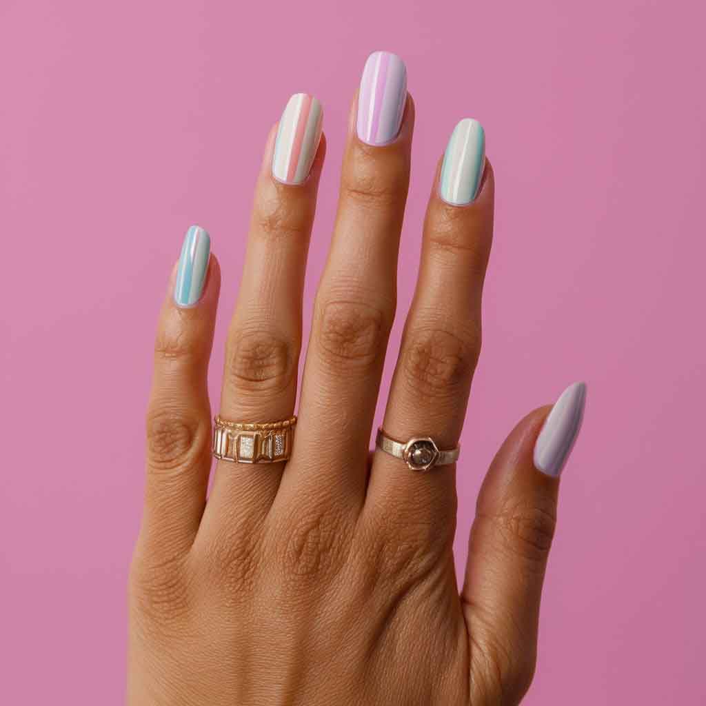 Pastel Stripes Nails