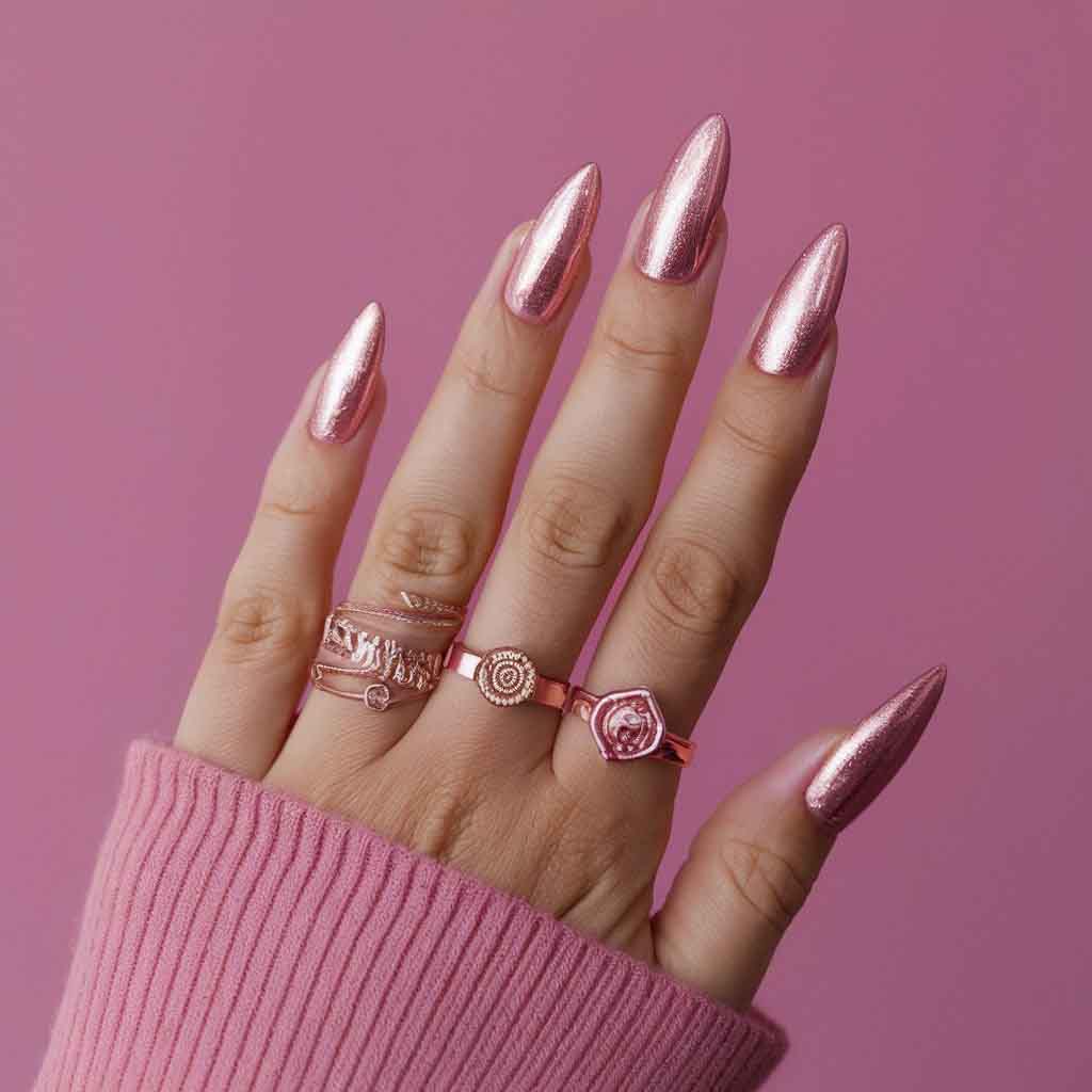 Rose Gold Accents nails 